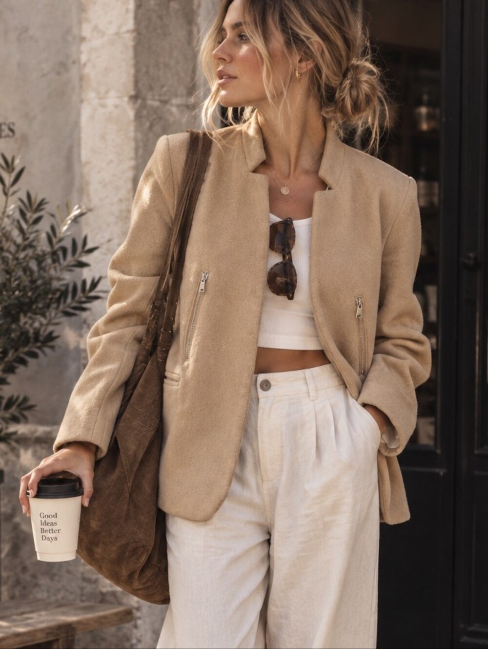 ✨ Timeless camel wool & cashmere jacket by Contemporaine – Exclusive Styles